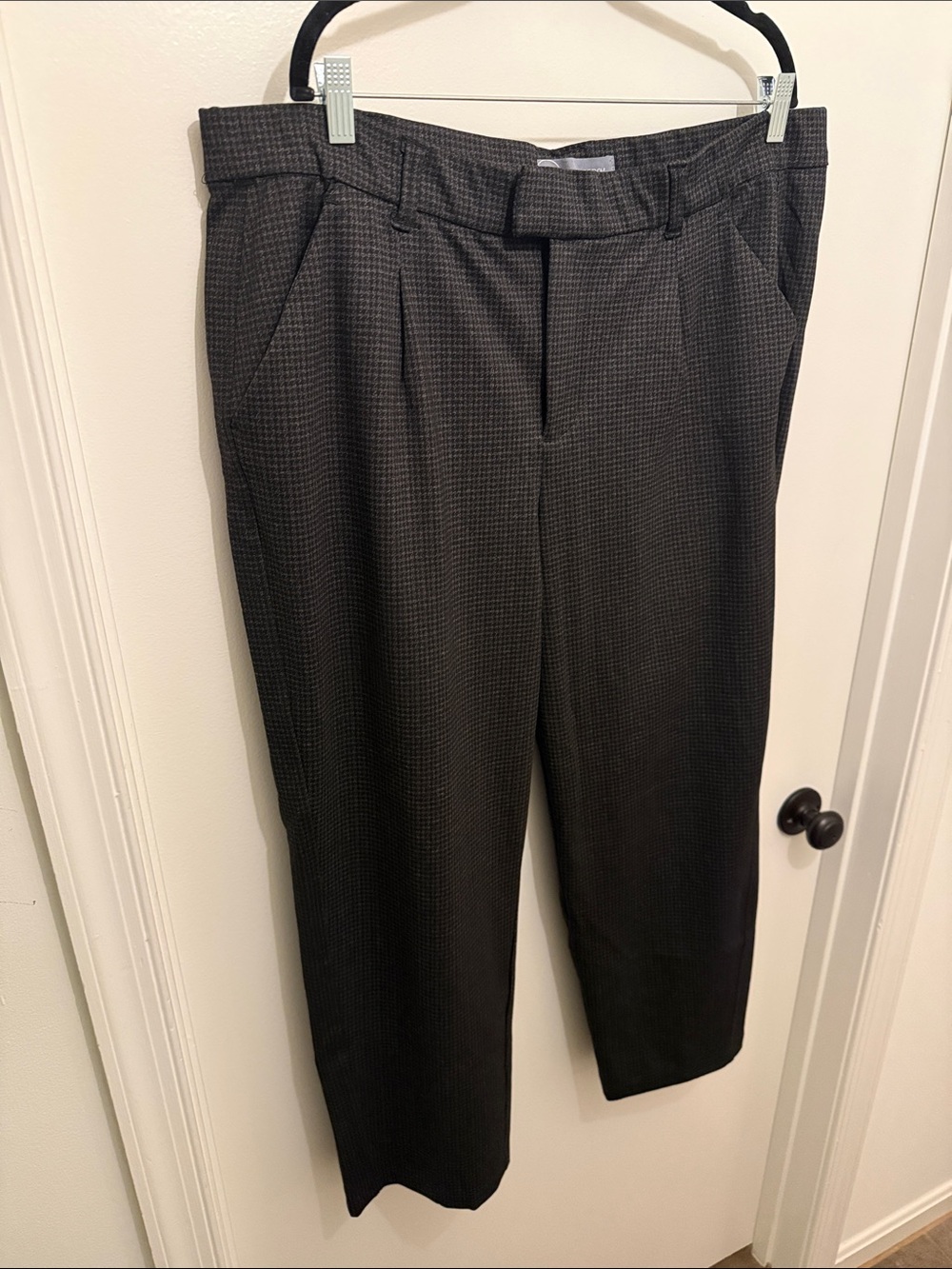 Wit & Wisdom Charcoal Houndstooth Wide-Leg Trousers